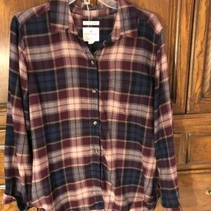 Aerie super soft plaid button-up